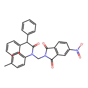N-({5-nitro-1,3-dioxo-1,3-dihydro-2H-isoindol-2-yl}methyl)-N-(4-methylphenyl)-2,2-diphenylacetamide structure