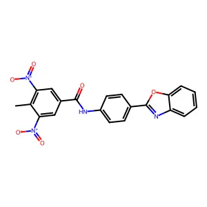 N-[4-(1,3-benzoxazol-2-yl)phenyl]-4-methyl-3,5-dinitrobenzamide structure