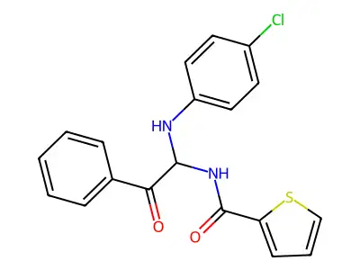 N-{1-[(4-chlorophenyl)amino]-2-oxo-2-phenylethyl}thiophene-2-carboxamide structure