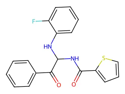 N-{1-[(2-fluorophenyl)amino]-2-oxo-2-phenylethyl}thiophene-2-carboxamide structure