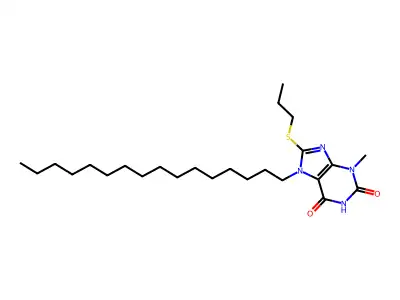 7-Hexadecyl-3-methyl-8-propylsulfanyl-3,7-dihydro-purine-2,6-dione structure