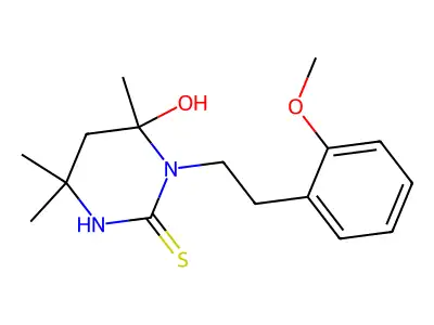 6-Hydroxy-1-[2-(2-methoxyphenyl)ethyl]-4,4,6-trimethyl-1,3-diazinane-2-thione structure