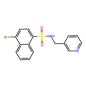 4-bromo-N-(3-pyridinylmethyl)-1-naphthalenesulfonamide structure