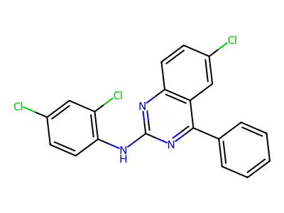 6-chloro-N-(2,4-dichlorophenyl)-4-phenylquinazolin-2-amine structure