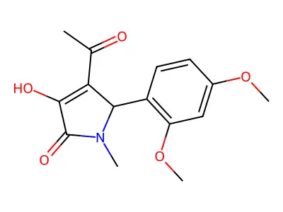 3-acetyl-2-(2,4-dimethoxyphenyl)-4-hydroxy-1-methyl-2H-pyrrol-5-one structure