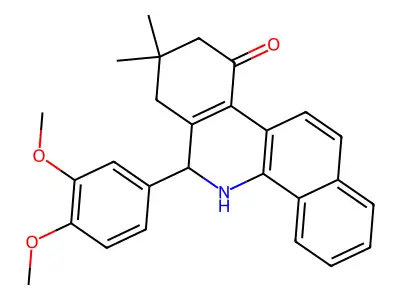 6-(3,4-dimethoxyphenyl)-8,8-dimethyl-5,6,7,9-tetrahydrobenzo[c]phenanthridin-10-one structure