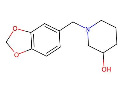 1-(Benzo[d][1,3]dioxol-5-ylmethyl)piperidin-3-ol structure
