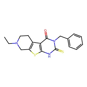 4-Benzyl-11-ethyl-5-sulfanyl-8-thia-4,6,11-triazatricyclo[7.4.0.0,2,7]trideca-1(9),2(7),5-trien-3-one structure