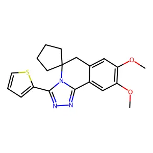 8,9-dimethoxy-3-thiophen-2-ylspiro[6H-[1,2,4]triazolo[3,4-a]isoquinoline-5,1'-cyclopentane] structure
