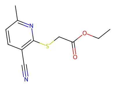 Ethyl 2-((3-cyano-6-methylpyridin-2-yl)thio)acetate structure