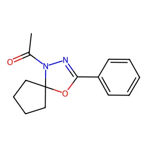 1-(3-Phenyl-4-oxa-1,2-diaza-spiro[4.4]non-2-en-1-yl)-ethanone structure
