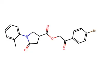 2-(4-Bromophenyl)-2-oxoethyl 1-(2-methylphenyl)-5-oxopyrrolidine-3-carboxylate structure