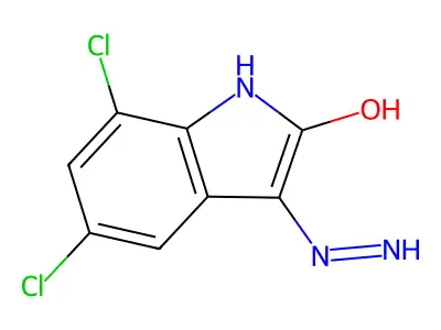 5,7-Dichloro-3-hydrazono-1,3-dihydro-indol-2-one structure