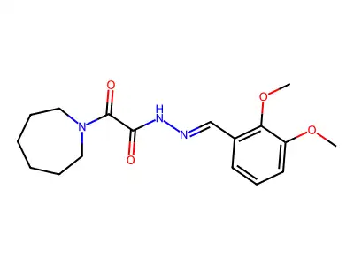 2-(azepan-1-yl)-N-[(E)-(2,3-dimethoxyphenyl)methylideneamino]-2-oxoacetamide structure