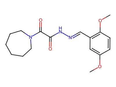 2-(azepan-1-yl)-N-[(E)-(2,5-dimethoxyphenyl)methylideneamino]-2-oxoacetamide structure