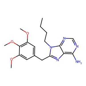 9-butyl-8-(3,4,5-trimethoxybenzyl)-9H-purin-6-amine structure