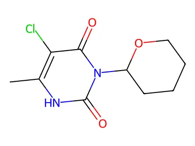 5-Chloro-6-methyl-3-(tetrahydro-2H-pyran-2-yl)uracil structure