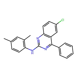 6-chloro-N-(2,4-dimethylphenyl)-4-phenylquinazolin-2-amine structure