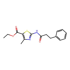 Ethyl 4-methyl-2-[(3-phenylpropanoyl)amino]-1,3-thiazole-5-carboxylate structure