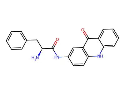2-amino-N-(9-oxo-10H-acridin-2-yl)-3-phenyl-propanamide structure