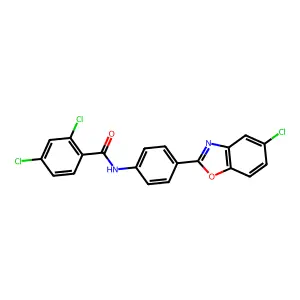 2,4-dichloro-N-[4-(5-chloro-1,3-benzoxazol-2-yl)phenyl]benzamide structure
