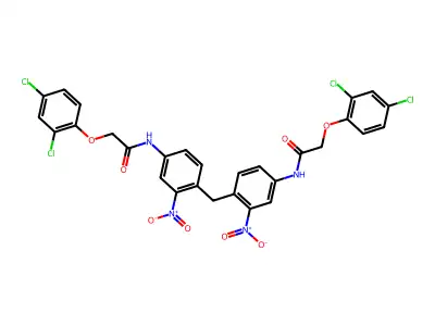 2-(2,4-dichlorophenoxy)-N-[4-[[4-[[2-(2,4-dichlorophenoxy)acetyl]amino]-2-nitrophenyl]methyl]-3-nitrophenyl]acetamide structure