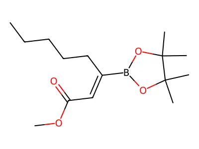 Methyl 3-(4,4,5,5-tetramethyl-1,3,2-dioxaborolan-2-yl)oct-2-enoate structure