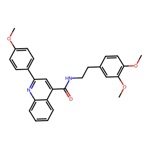 N-[2-(3,4-dimethoxyphenyl)ethyl]-2-(4-methoxyphenyl)quinoline-4-carboxamide structure