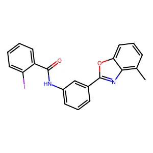 2-iodo-N-[3-(4-methyl-1,3-benzoxazol-2-yl)phenyl]benzamide structure