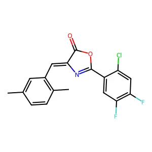 2-(2-chloro-4,5-difluorophenyl)-4-(2,5-dimethylbenzylidene)-1,3-oxazol-5(4H)-one structure