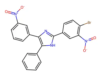 2-{4-bromo-3-nitrophenyl}-4-{3-nitrophenyl}-5-phenyl-1H-imidazole structure