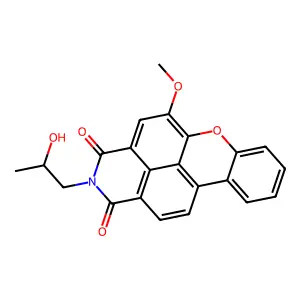 2-(2-Hydroxypropyl)-5-methoxy-1H-xantheno(2,1,9-def)isoquinoline-1,3(2H)-dione structure