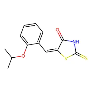 (5E)-5-(2-isopropoxybenzylidene)-2-mercapto-1,3-thiazol-4(5H)-one structure