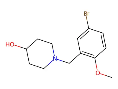 1-[(5-Bromo-2-methoxyphenyl)methyl]piperidin-4-ol structure