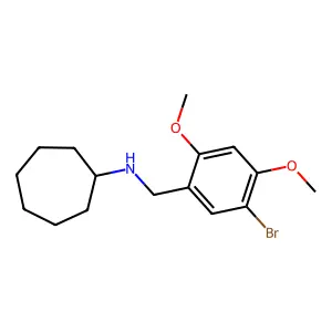 N-(5-bromo-2,4-dimethoxybenzyl)cycloheptanamine structure