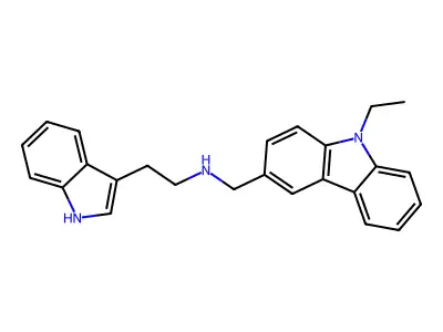 N-[(9-ethyl-9H-carbazol-3-yl)methyl]-2-(1H-indol-3-yl)ethanamine structure