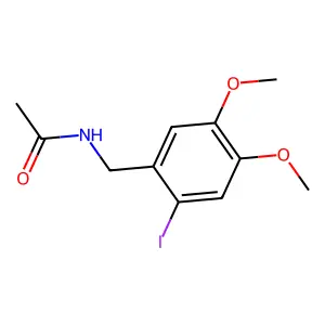N-(2-iodo-4,5-dimethoxybenzyl)acetamide structure