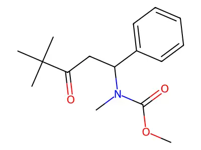 Methyl 4,4-dimethyl-3-oxo-1-phenylpentyl(methyl)carbamate structure