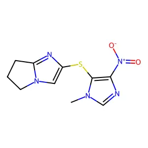 2-(3-methyl-5-nitroimidazol-4-yl)sulfanyl-6,7-dihydro-5H-pyrrolo[1,2-a]imidazole structure