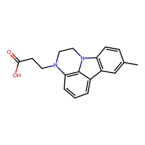 3-(8-methyl-1,2-dihydro-3H-pyrazino[3,2,1-jk]carbazol-3-yl)propanoic acid structure