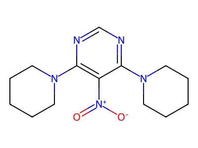 5-Nitro-4,6-di(piperidin-1-yl)pyrimidine structure