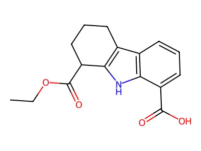 1-(ethoxycarbonyl)-2,3,4,9-tetrahydro-1H-carbazole-8-carboxylic acid structure
