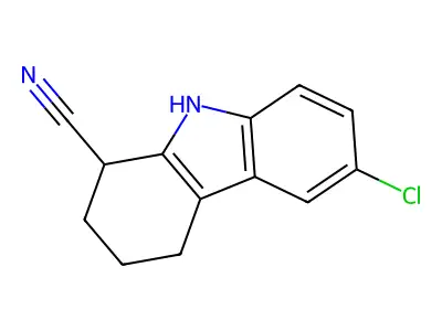 6-chloro-2,3,4,9-tetrahydro-1H-carbazole-1-carbonitrile structure