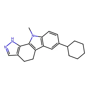 7-Cyclohexyl-10-methyl-2,4,5,10-tetrahydropyrazolo[3,4-a]carbazole structure