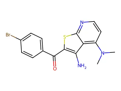 [3-Amino-4-(dimethylamino)thieno[2,3-b]pyridin-2-yl](4-bromophenyl)methanone structure