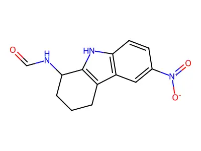 6-nitro-2,3,4,9-tetrahydro-1H-carbazol-1-ylformamide structure