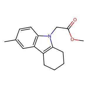 Methyl 1,2,3,4-tetrahydro-6-methyl-9H-carbazole-9-acetate structure