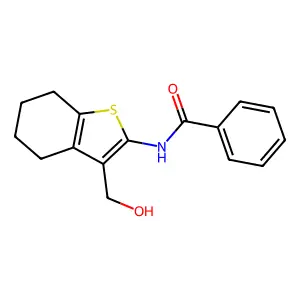 N-[3-(hydroxymethyl)-4,5,6,7-tetrahydro-1-benzothiophen-2-yl]benzamide structure