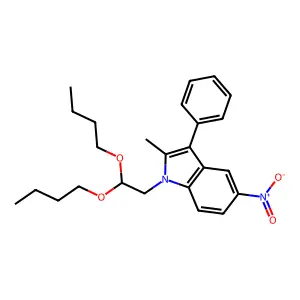 1-(2,2-Dibutoxyethyl)-2-methyl-5-nitro-3-phenylindole structure