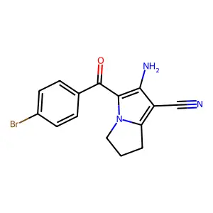 2-amino-3-(4-bromobenzoyl)-6,7-dihydro-5H-pyrrolizine-1-carbonitrile structure